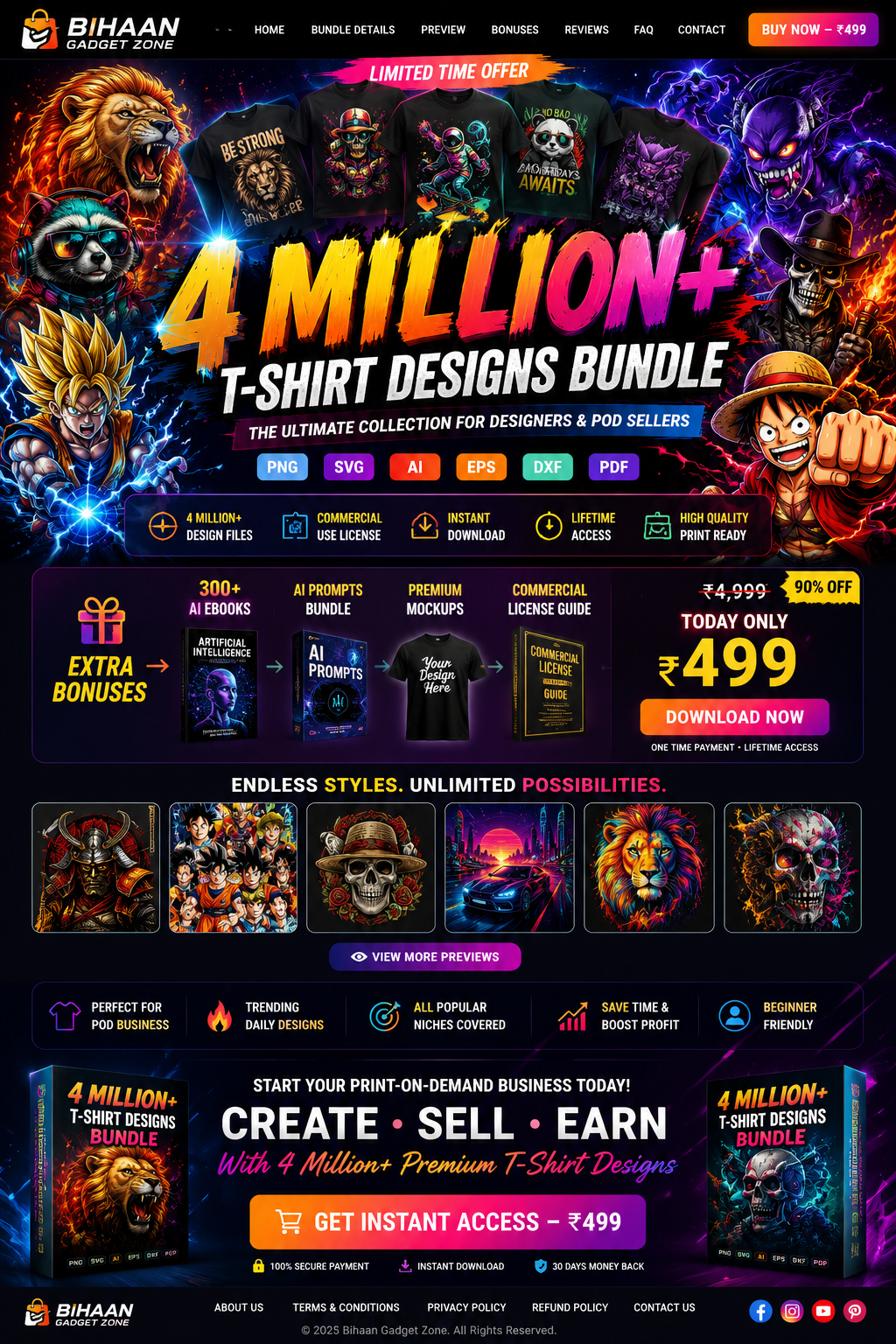🔥 4 Million+ T-Shirt Designs | Only ₹499