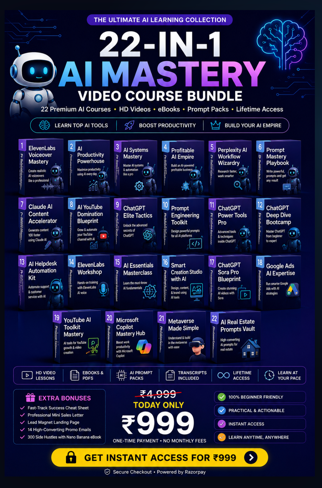 22-in-1 AI Course Bundle – Only ₹999